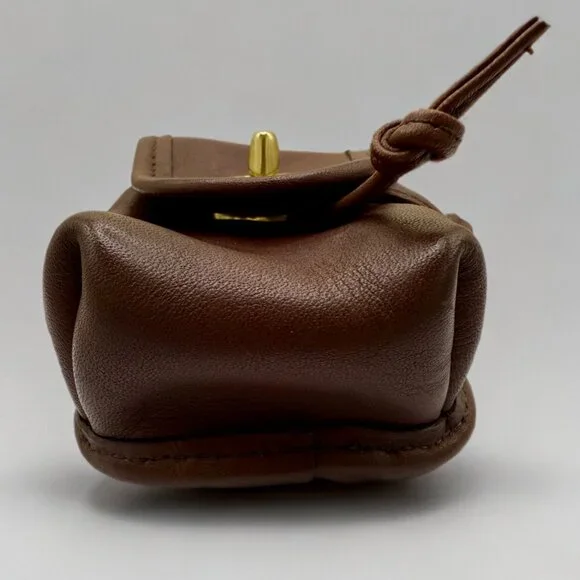 Vintage Coach Mahogany Brown Mini Turnlock Daypack Key Fob Keychain - Picture 3 of 10